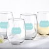 Bridesmaids Something Blue 15 oz. Stemless Wine Glass (Set of 4)