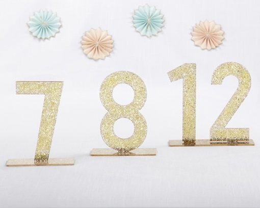 Gold Glitter Acrylic Table Numbers (7-12)