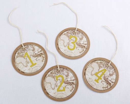 Travel and Adventure Gold Foil Table Numbers (1-18)