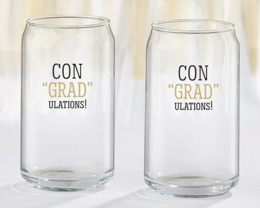 ConGRADulations! Graduation 16 oz. Can Glass (Set of 4)