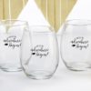 Graduation Adventure Begins 15 oz. Stemless Wine Glass (Set of 4)