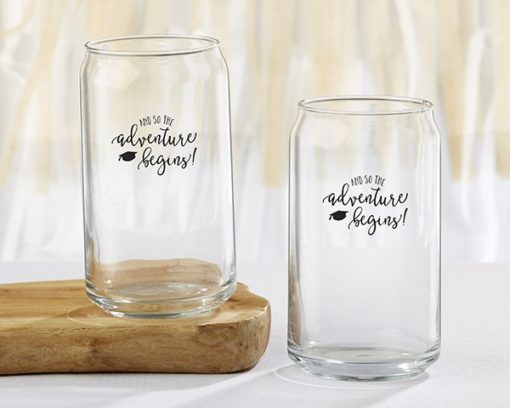 Graduation Adventure Begins 16 oz. Can Glass (Set of 4)