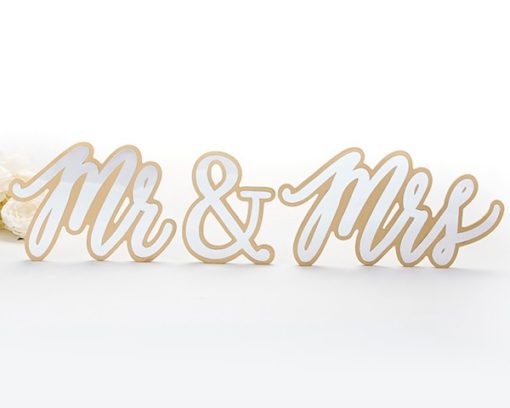Gold Mr. & Mrs. Sweetheart Table Sign