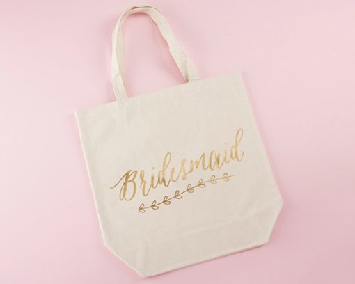 Gold Foil Bridesmaid Canvas Tote (Personalization Available)
