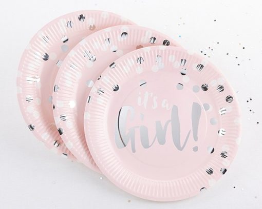 Foil Paper Plates - It's a Girl!