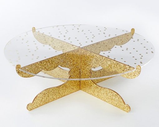 Gold Glitter Acrylic Cake Stand - Party Time