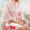 Elegant Lace Kimono Robe - Pink (Personalization Available)