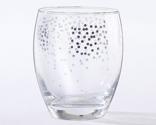 Silver Confetti 12 oz. Stemless Wine Glass (Set of 4)