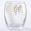 Gold Confetti 12 oz. Stemless Wine Glass (Set of 4)