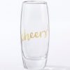Gold Cheers 12 oz. Stemless Champagne Glass (Set of 4)