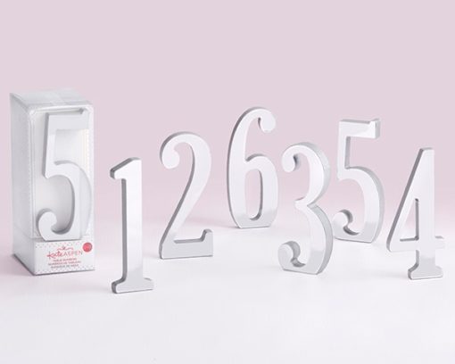 Silver Mirror Table Numbers (1-6)