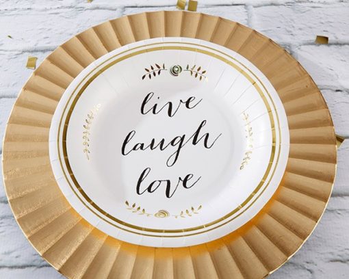 Live, Laugh, Love Paper Plates (Set of 8)