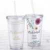 Acrylic Tumbler with Personalized Insert - Bridesmaid