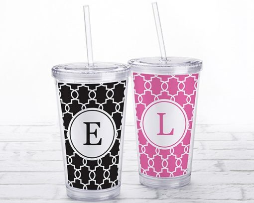 Acrylic Tumbler with Personalized Insert - Geometric