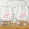 It's a Girl 15 oz. Stemless Wine Glass (Set of 4)