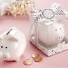 "Li'l Saver Favor" Ceramic Mini-Piggy Bank in Gift Box with Polka-Dot Bow