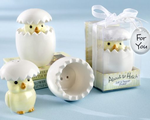 "About to Hatch" Ceramic Baby Chick Salt & Pepper Shakers