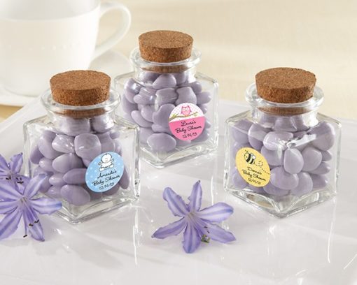 "Petite Treat" Square Glass Favor Jar - Baby (Set of 12) (Available Personalized)