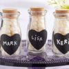 Vintage Milk Bottles with Chalk Heart Labels (Set of 12)