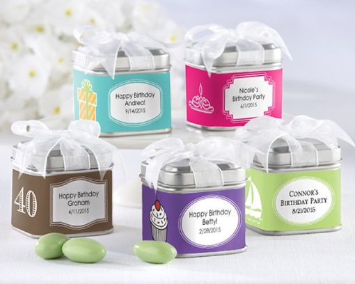 "Unexpected Treasures!" Favor Tin - Birthday (Set of 12) (Available Personalized)
