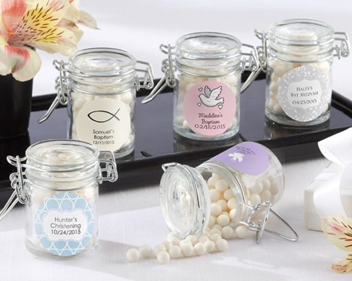 Glass Favor Jars - Religious (Set of 12) (Available Personalized)