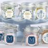 Personalized Glass Favor Jars - Kate's Nautical Wedding Collection (Set of 12)