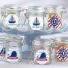 Personalized Glass Favor Jars - Kate's Nautical Birthday Collection (Set of 12)