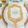 Personalized Gold Glitter Hand Fan - Kate's Rustic Wedding Collection