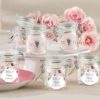 Personalized Glass Favor Jars - English Garden (Set of 12)