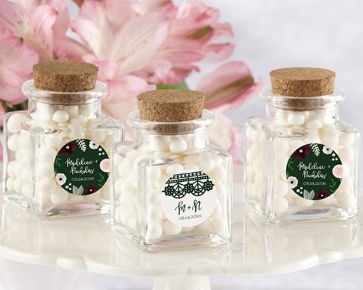 Romantic Garden Petite Square Glass Favor Jar