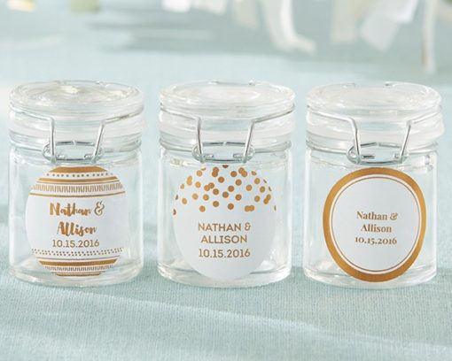 Personalized Glass Favor Jars - Copper Foil (Set of 12)