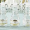 Mini Glass Favor Bottle with Swing Top - Gold Foil (Set of 12)