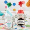 Personalized Glass Favor Jars - Party Time (Set of 12)