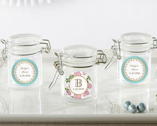 Personalized Glass Favor Jars - Tea Time (Set of 12)