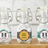 Personalized Mini Glass Favor Bottle with Swing Top - Tropical Chic (Set of 12)