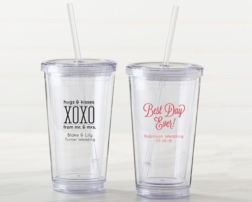 Personalized Printed Acrylic Tumbler - Wedding