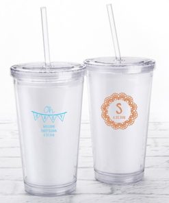 Personalized Printed Acrylic Tumbler - Rustic Charm Baby Shower