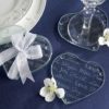 "Good Wishes" Heart Glass Coasters