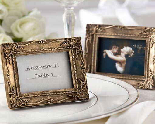 "Work of Art" Antique-Finish Place Card Holder/Photo Frame