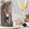 Lustrous Leaf Copper-Finish Bottle Stopper in Laser-Cut Leaf Gift Box