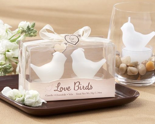 "Love Birds" White Bird Tea Light Candles