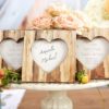 "Rustic Romance" Faux-Wood Heart Place Card Holder/Photo Frame