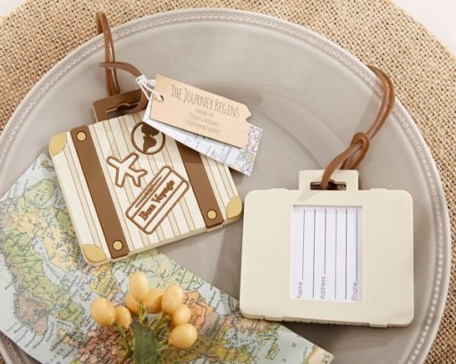 "Let the Journey Begin" Vintage Suitcase Luggage Tag