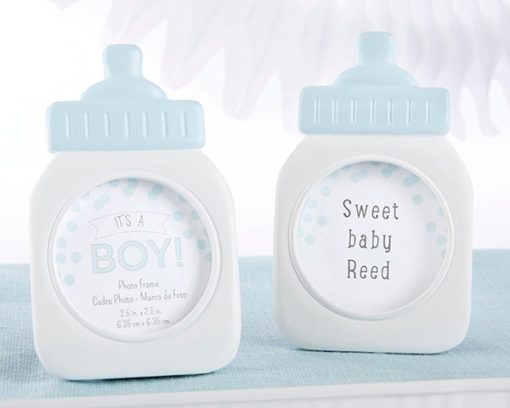 "It's a Boy!" Classic Blue Baby Bottle Frame