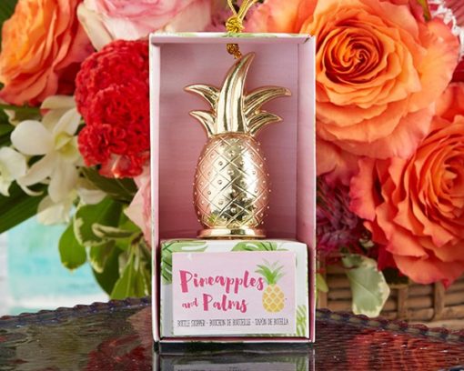 Gold Pineapple Bottle Stopper