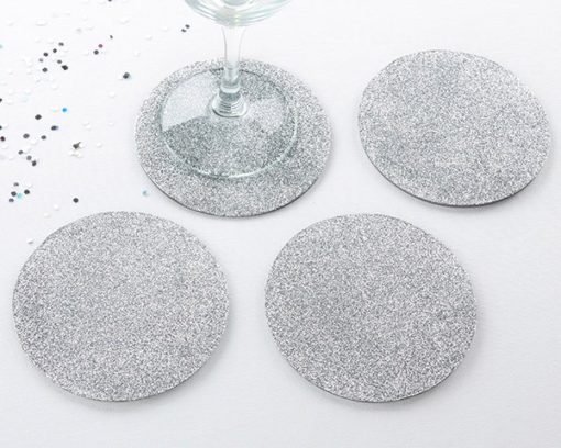 Silver Glitter Coasters
