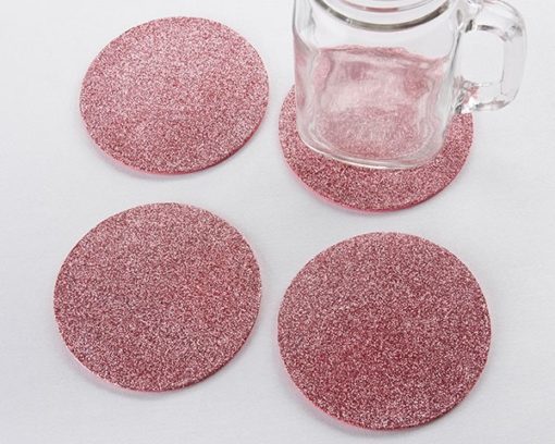 Pink Glitter Coasters