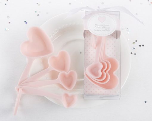 Pink Heart Plastic Measuring Spoons