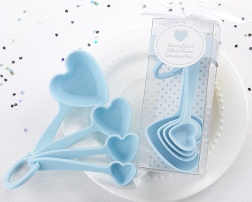 Blue Heart Plastic Measuring Spoons