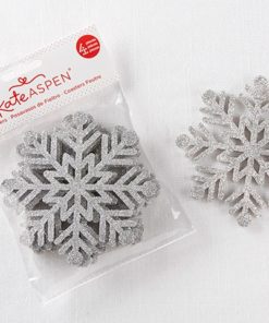 Silver Glitter Snowflake Felt Coaster (Set of 4)